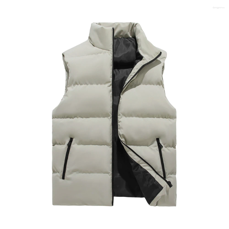Autumn And Winter Men's Padded Vest Stand Collar Sleeveless Jacket Warm Lightweight Waistcoat Outdoor Casual Gilet 6 Colors