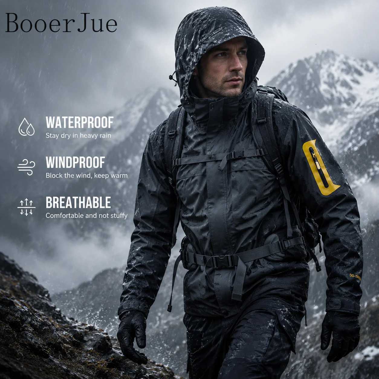 Unisex Spring Autumn Coats Waterproof Jacket Men Outdoor Hiking Camping Windbreaker Hooded Softshell Zip Up Coats Lightweight Q261008
