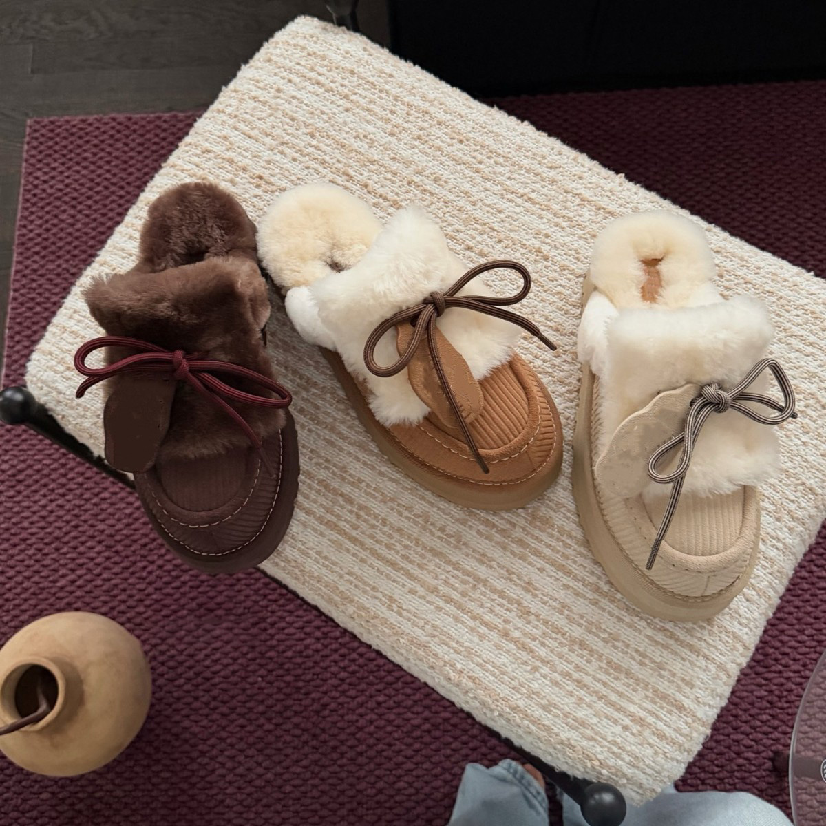 Designer Fury Slippers Evelina Clog Slippers Clogs Hi Slides Dad Sandal Golden star Beach Women Men Tazz Tasman Fall Driftwood Chestnut Sand Winter