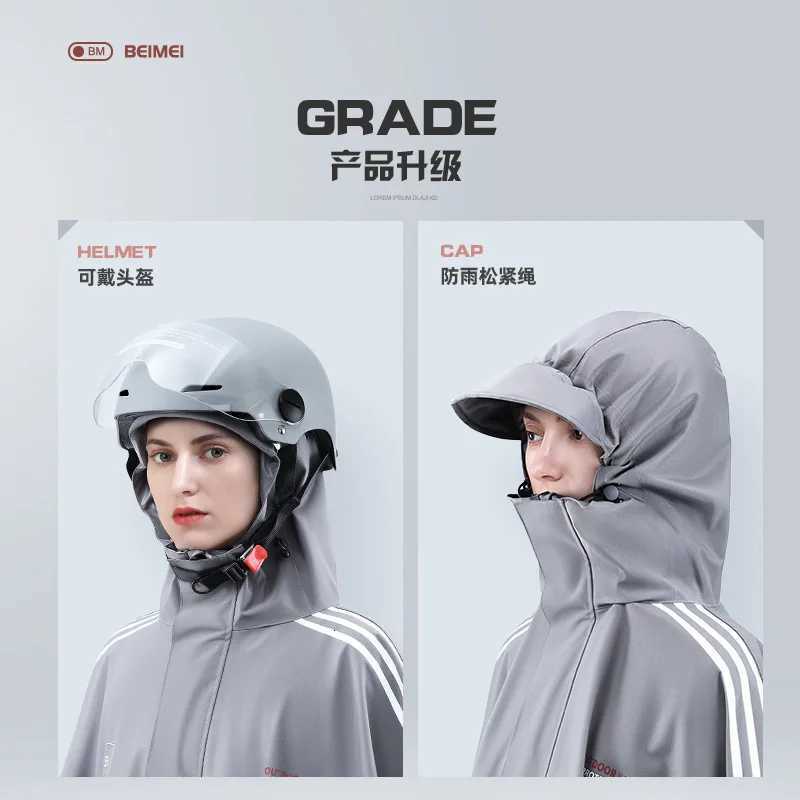 Raincoats 3 in 1 Women's Waterproof Adult Long Raincoat Women Men Rain Coat Jacket Hooded Poncho for Outdoor Hiking Travel Fishing Rainwear Sui
