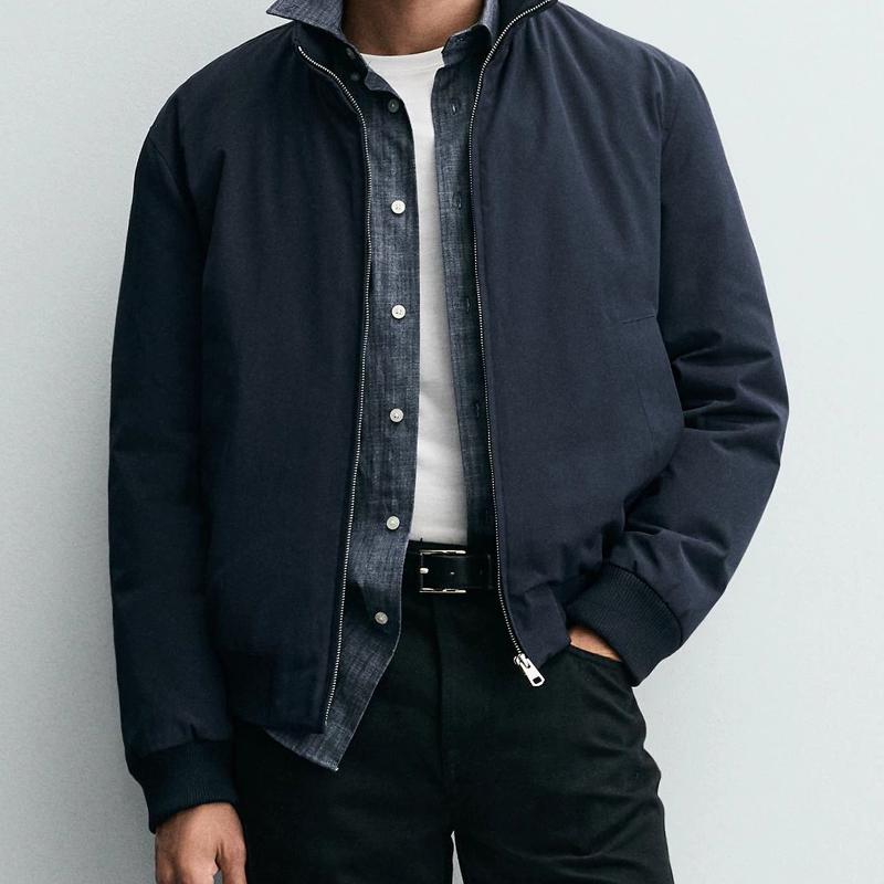 Veste en coton rembourrée à col montant en tissu technique pour hommes, coupe ample, épaisse et chaude, manteau d'hiver décontracté, couleur unie