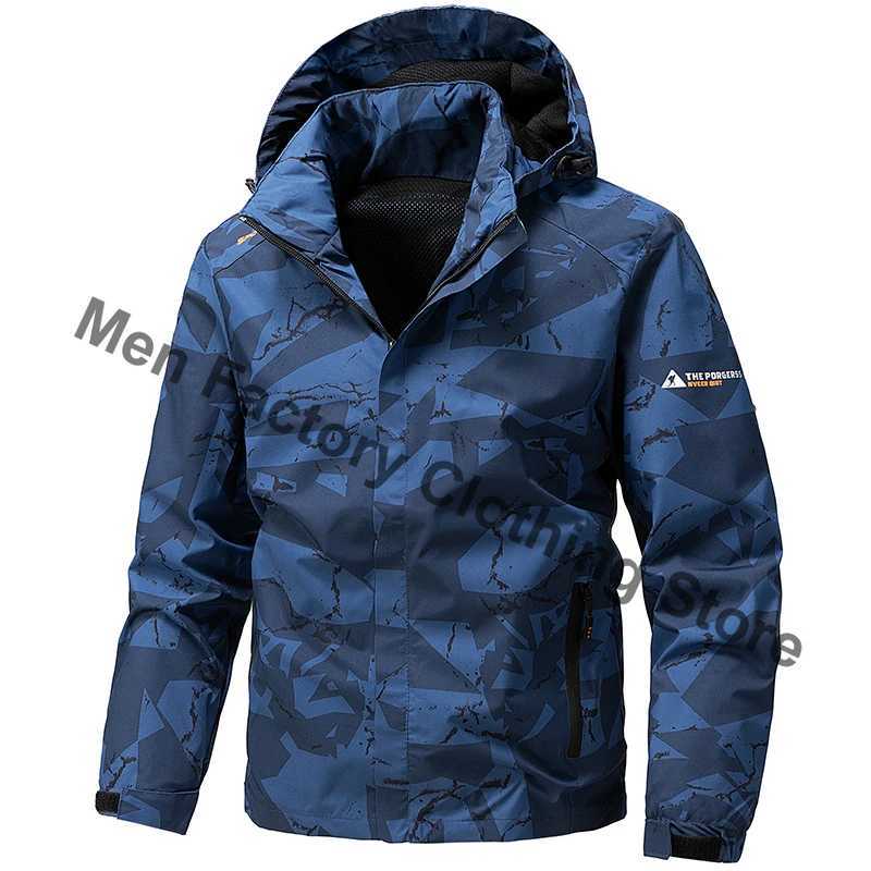 Waterproof Jacket Men Outdoor Hiking Camping Windbreaker Hooded Softshell Zip Up Coats Lightweight Unisex Spring Autumn Coats Q2610082