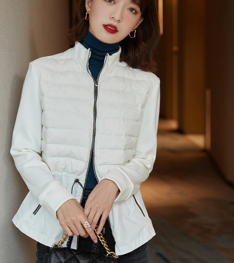 Manteaux d'hiver en duvet pour femmes, veste bouffante, col montant, léger, chaud, vêtements d'extérieur, Simple, taille fine, vestes haut de gam
