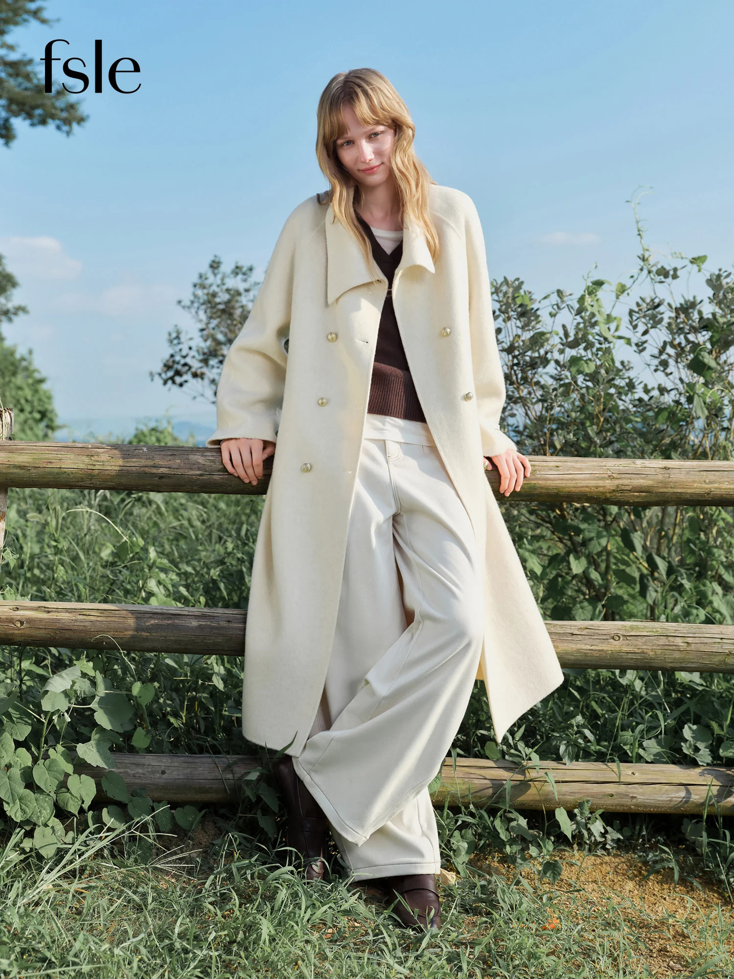 FSLE Women 100 Pure Wool Lapel Coat 2026 Winter Relaxed Fit Asymmetrical Collar Short Long Two Lengths Outerwear Blends 260929