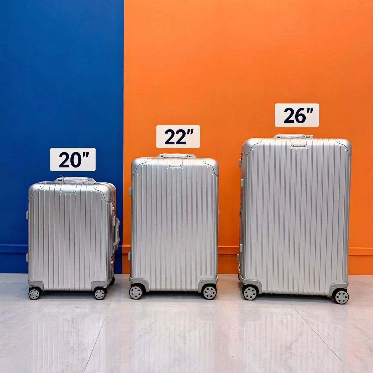 20 22 26 Zoll Trolley-Koffer mit Aluminiumrahmen, modischer, lässiger Reisekoffer mit Rollen und Handgepäck mit Zahlenschloss