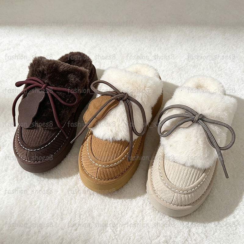 Designer Disquette Heritage Slippers Women Fur Slides Platform Mules Fluffy Slipper Genuine Leather Winter Classic Mini Boots Tazz Tasman Outdoor
