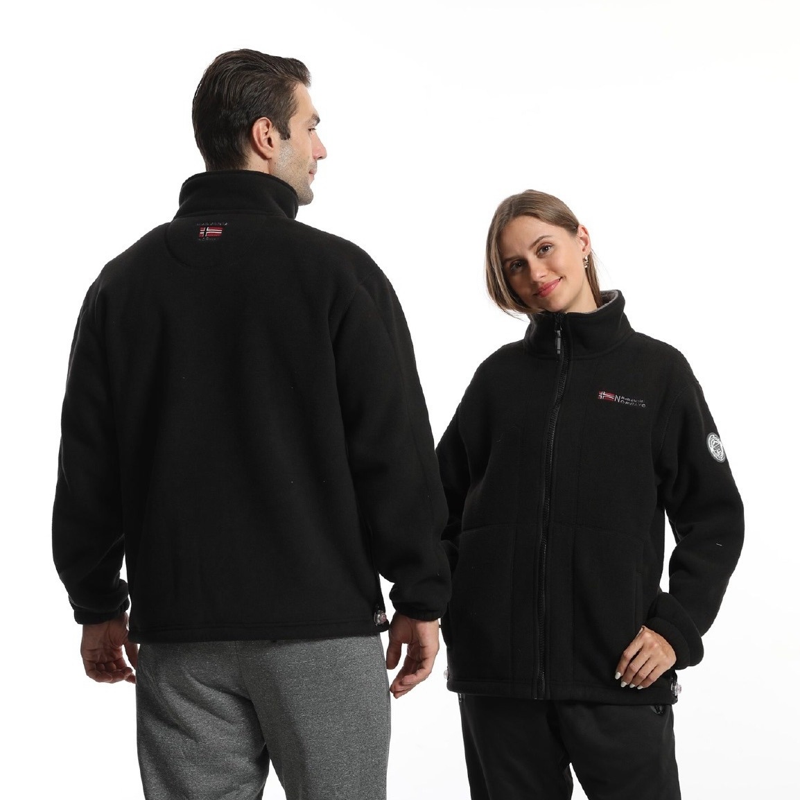 new Cold resistant Fleece Lined Thickened Sweatshirt Foreign Trade Men's Warm Stand Collar Jacket for Autumn and Winter