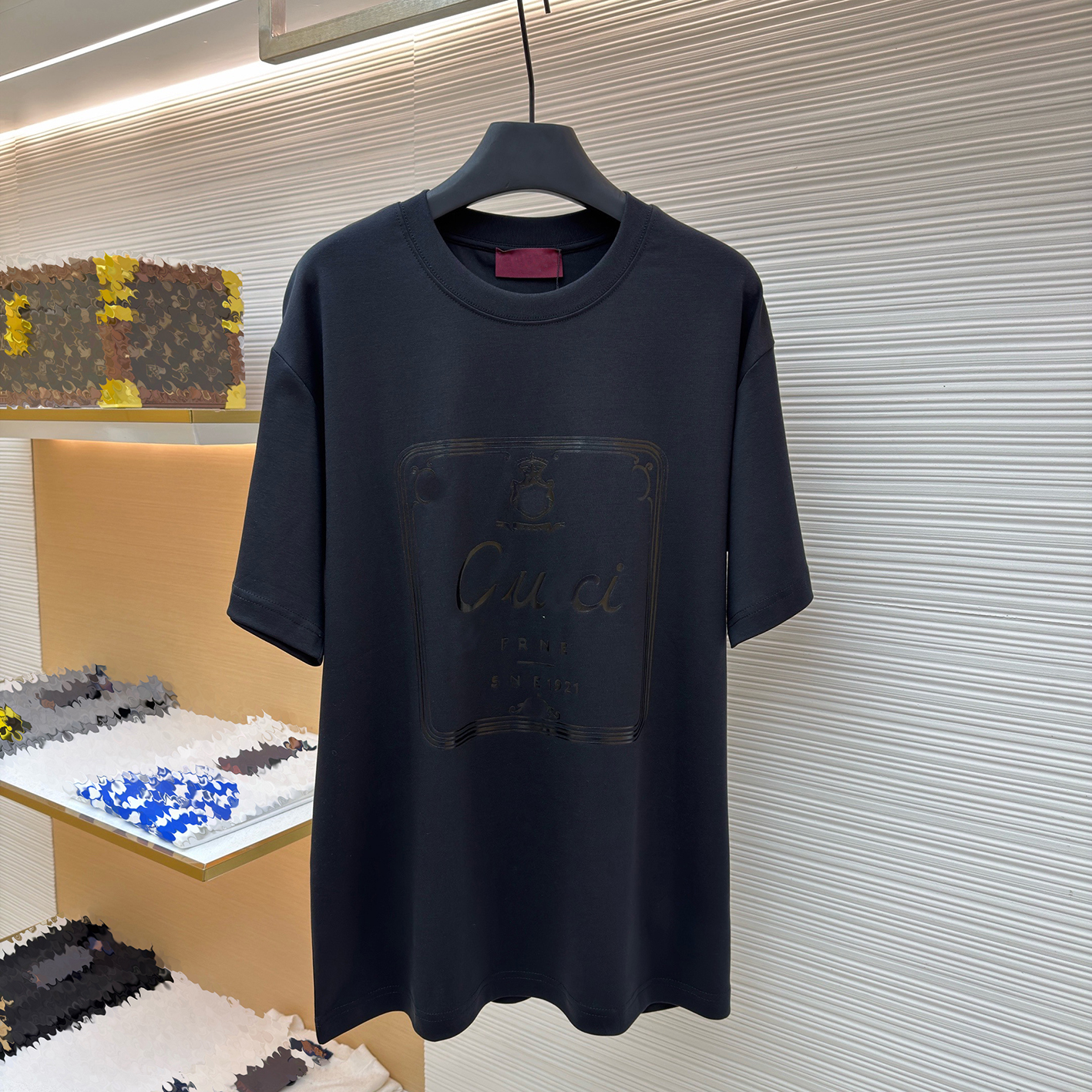 Designer brand clothing, high-quality men's T-shirts and polo shirts, men's T-shirts with square letter printing, round neck short slee