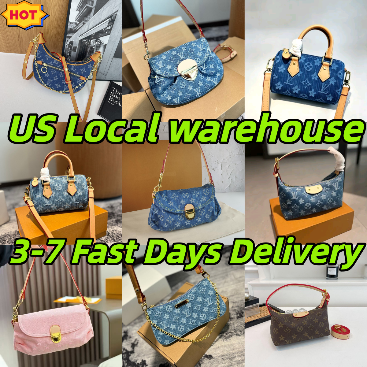 Denim Bag Designer Shoulder Tote Bag Luxury Classic Handbag Women Fashion Crossbody Hobo Tote Bag Metal Hardware Multiple Styles High Quality Ladies