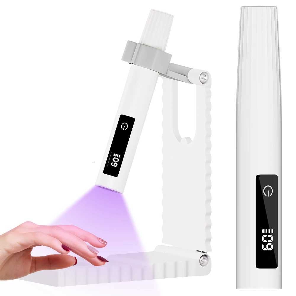 Nail Dryers Timing Display Mini UV Nail Light with Adjustable Stand Portable Rechargeable Nail Dryer Lamp for Gel Nails Home and Salon Use X261008