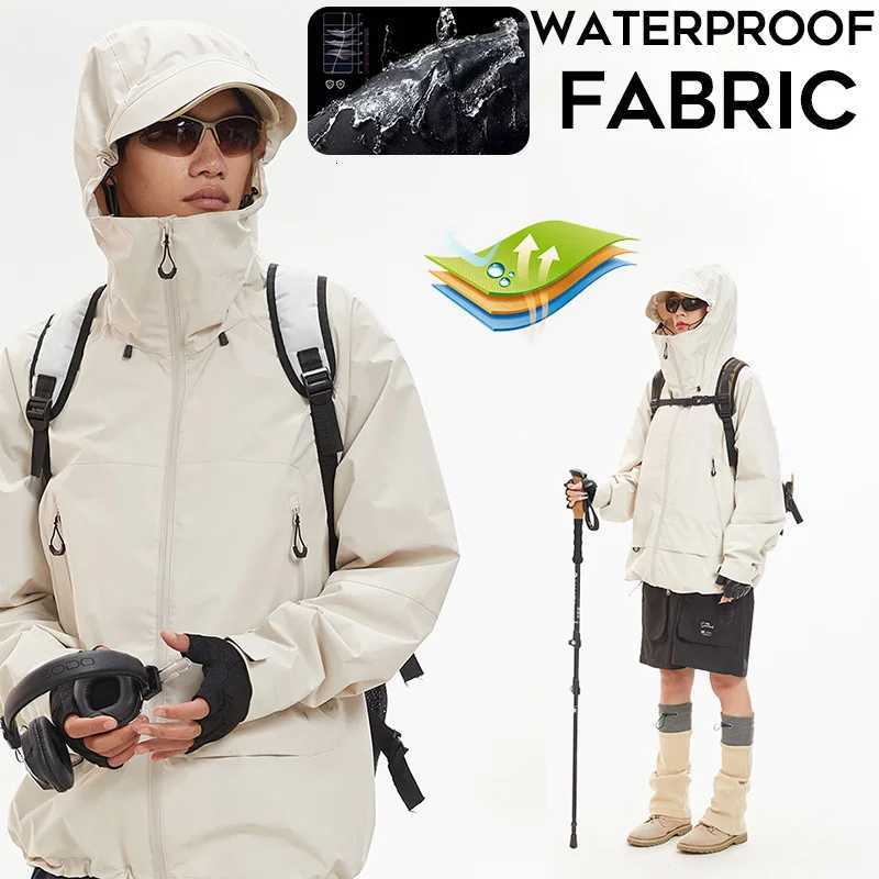 Outdoor Jackets Hoodies CHRLCK Men's Waterproof Hiking Jackets Spring Autumn Windproof Camping Windbreaker Women Fishing Trekking Running Jacke