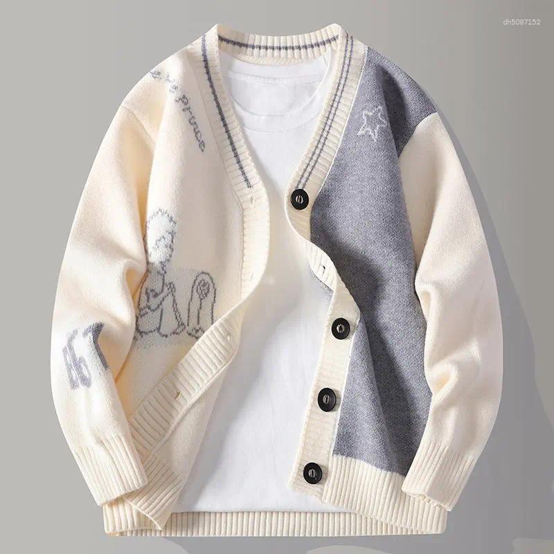 Men's Casual Cardigan Jacket V-neck Sweater Spring Autumn Clothes Button Knit Cardigans Mens Knitting Sweaters Coat
