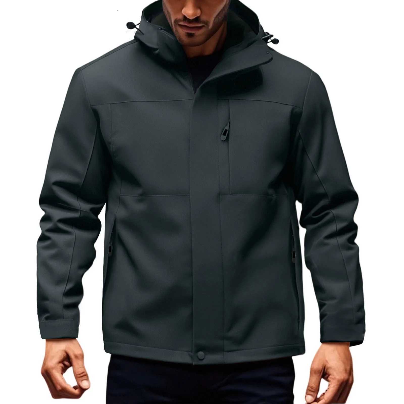 Outdoor Jackets Hoodies New Outdoor Jacket Men Windproof Coats Waterproof Hooded Jackets Multifunctional Hiking Suit Cycling Tactical Outwear Jacket
