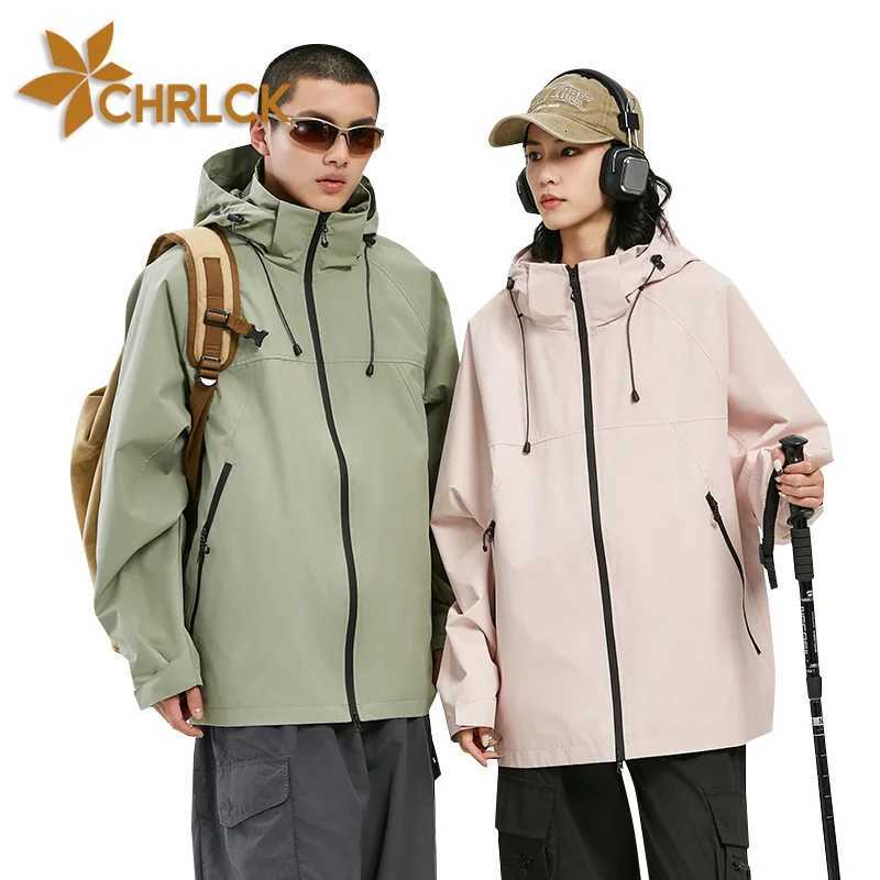 Outdoor Jackets Hoodies CHRLCK Men's Hiking Jacket Waterproof Autumn Windbreaker Outdoor Warm Camping Trekking Fishing Jacket Windproof Coats W