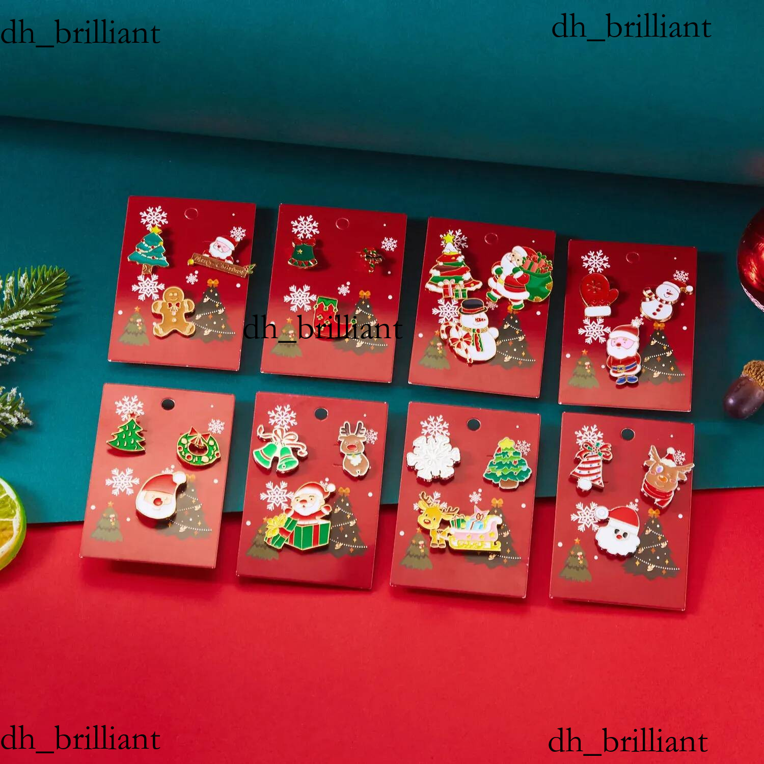 3 pièces/ensemble broche de noël pour femmes hommes père noël cloche wapiti flocon de neige arbre de noël bonhomme de neige émail broches année F