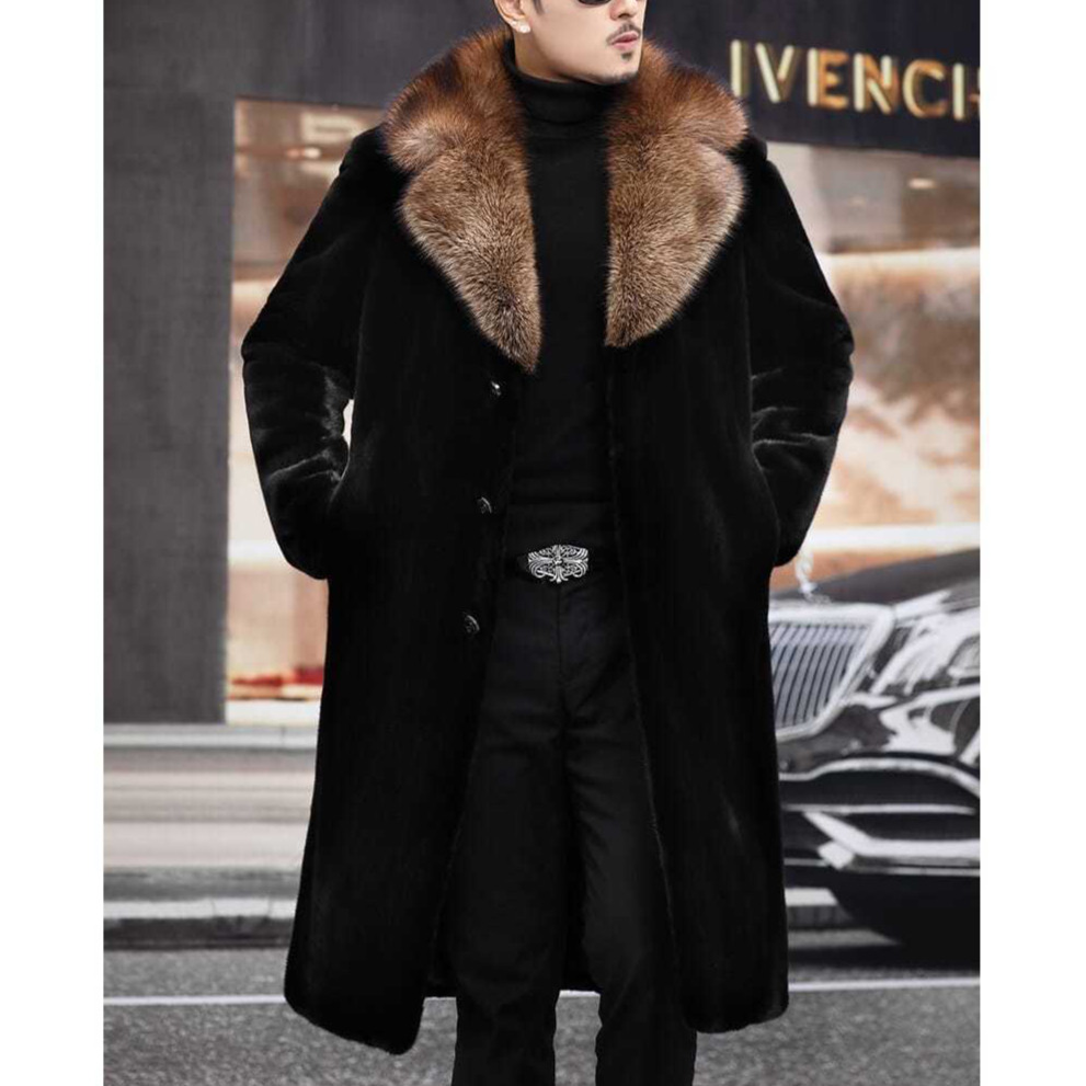 Fashion 2026 Men's New coat, new winter model, mid-length, warm mink fur jacket, casual style Winter