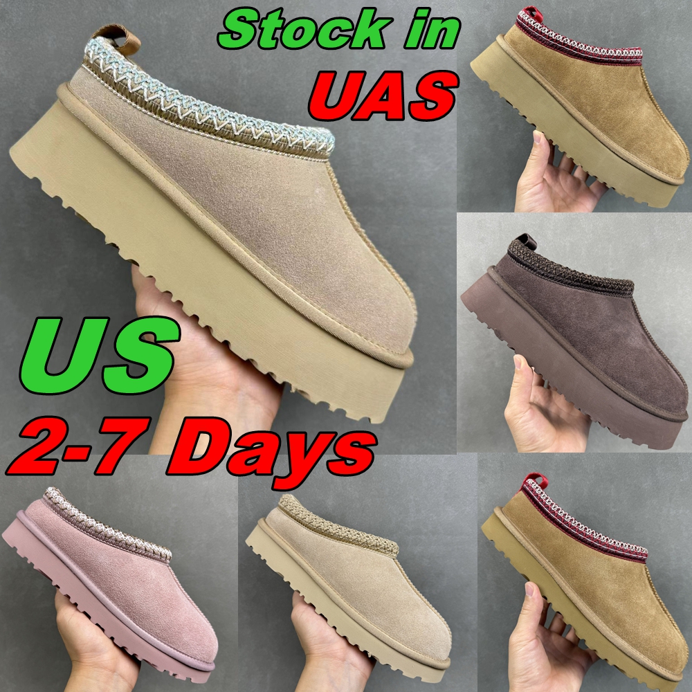 2026 Designer Tasman Slippers Chestnut Fur Slides Tazz New Mules Women Men Ultra Mini Platform Boots Slip-on Shoes Suede Upper Comfort Fall Winter S