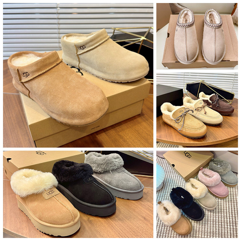 Haute qualité 10A femmes hiver pantoufles doublées de fourrure mocassins en daim laine moelleuse sans lacet chaussures décontractées chaudes