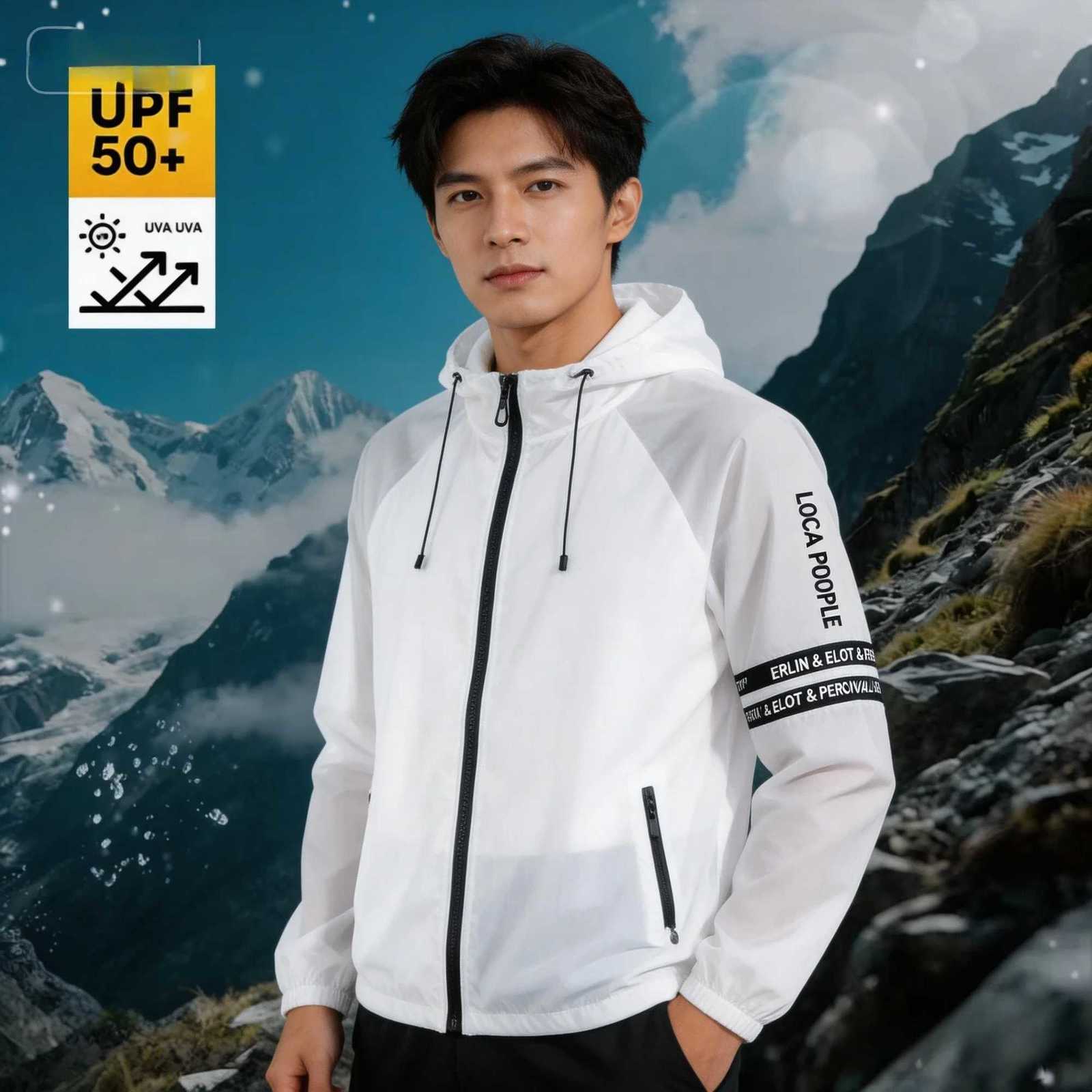 Outdoor Jackets Hoodies Quick-drying Bicycle Hooded Jacket Plus Size Hiking Thin Skin windbreaker Summer Sun Protection Clothing Men's Casual W