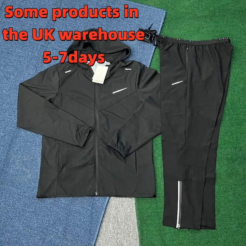 Tracksuit designer jacket for Running Cycling mens sport wear with Reflective Design Details & Water-Repellent Woven Fabric 2 piece casual outfit