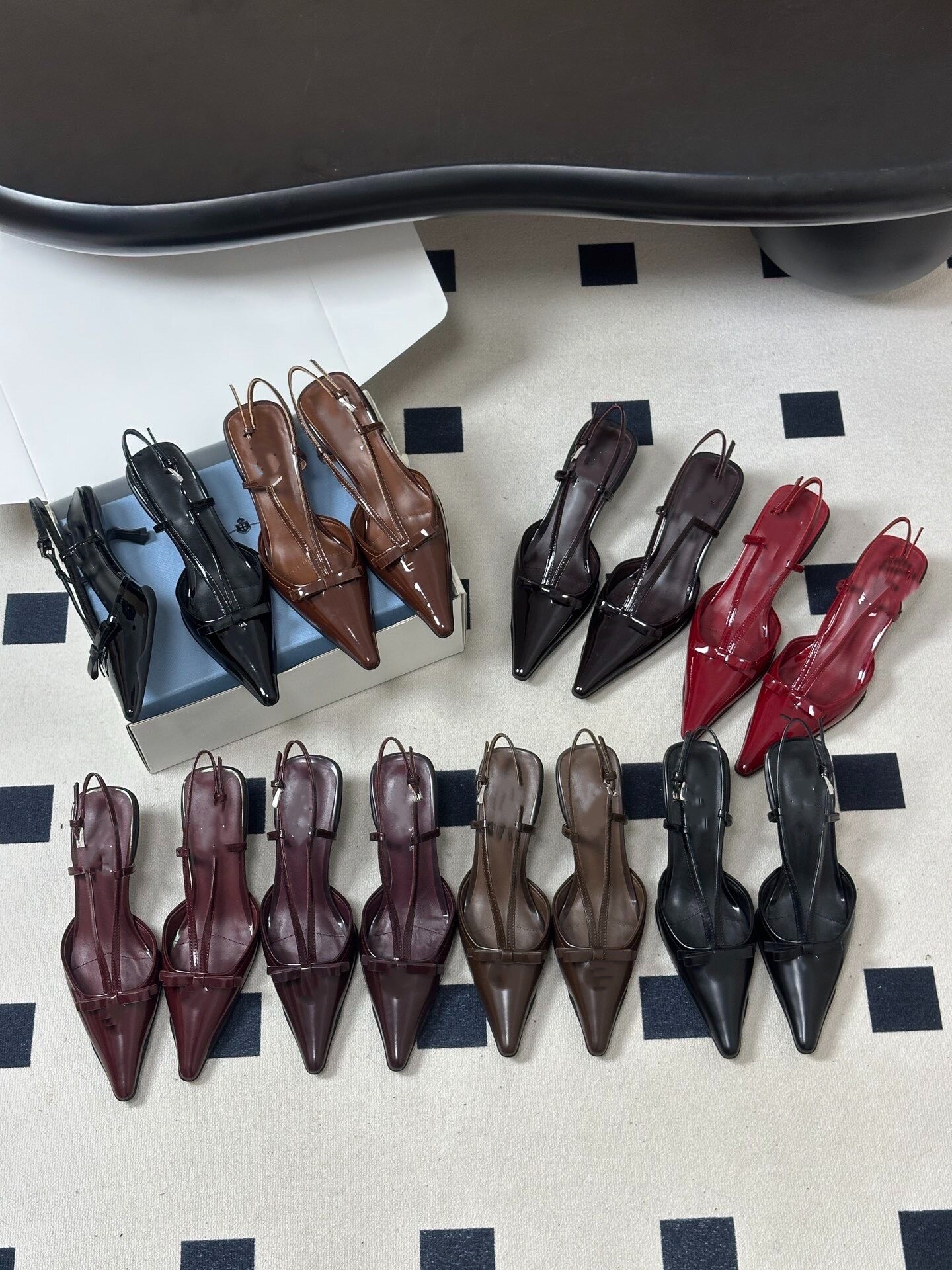 slingback woman designer stiletto point toe bow matte leather luxury comfortable pink purple black burgundy brown silver work office city fashion ca