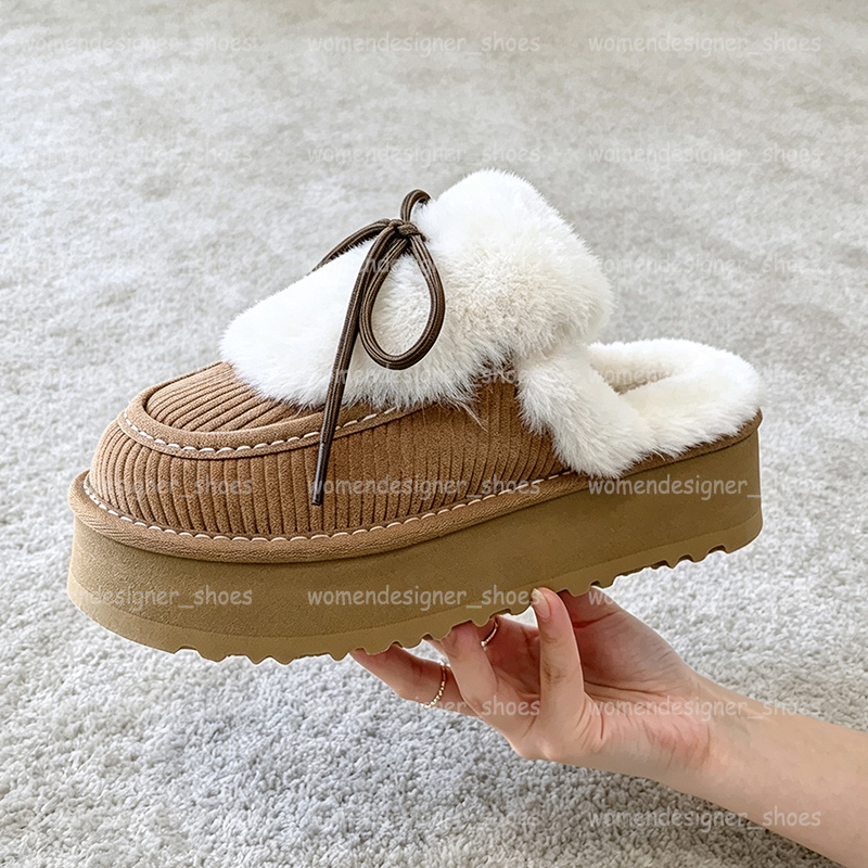 Designer Disquette Heritage Slippers Women Fur Slides Platform Mules Fluffy Slipper Genuine Leather Winter Classic Mini Boots Tazz Tasman Slip On