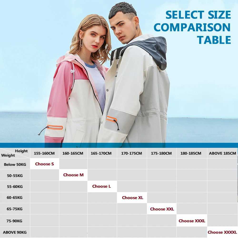 Raincoat Long Women's Women Raincoats Men Waterproof PU Trench Coat Outdoor Fashion Two Tone Color Hooded Windproof Jacket ParkaW261008