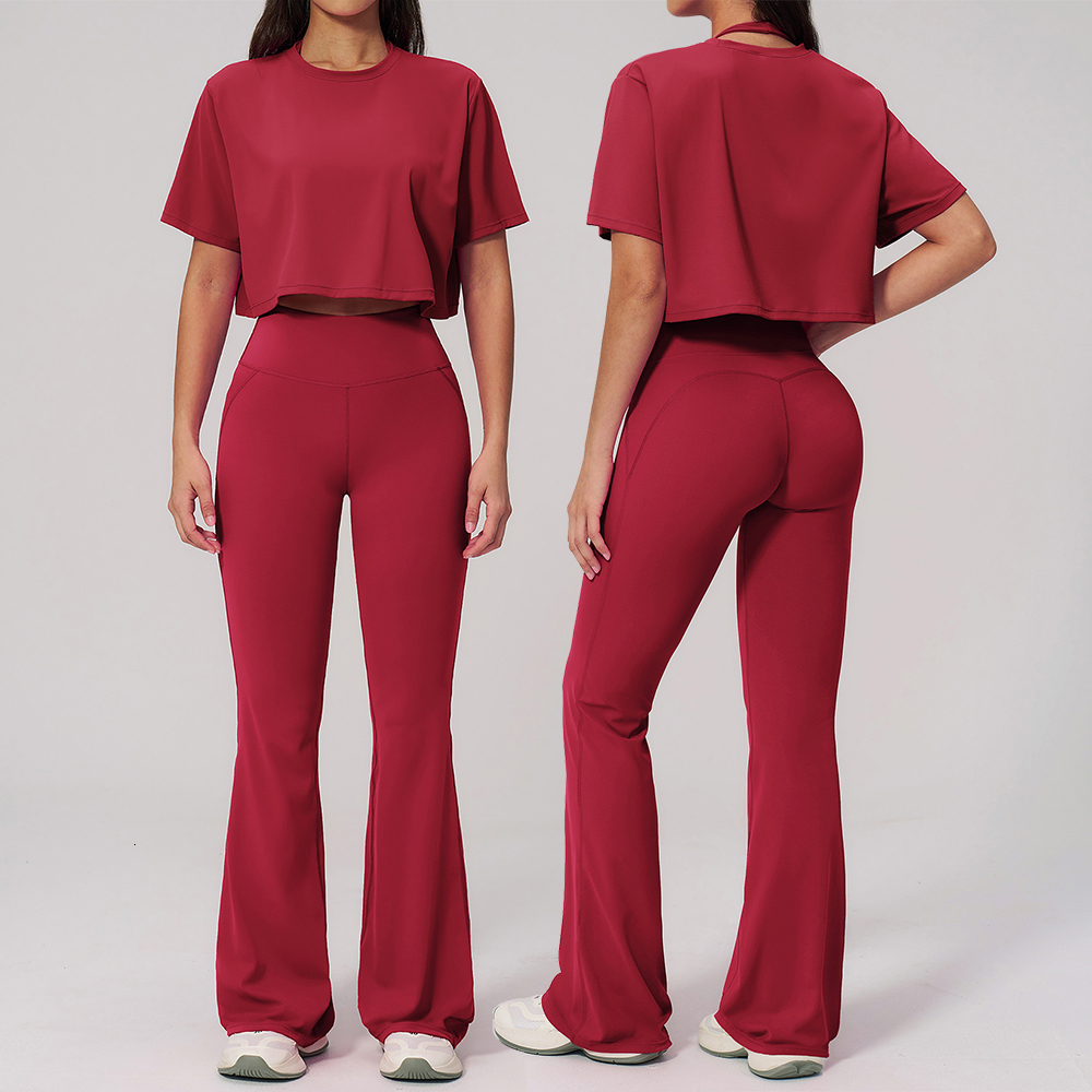 2PCS Set Outfit Gym Suit Women Tracksuit Running Workout Clothe Short Sleeved Sports Bra Athletic Wear Yoga Clothing 26Y1009