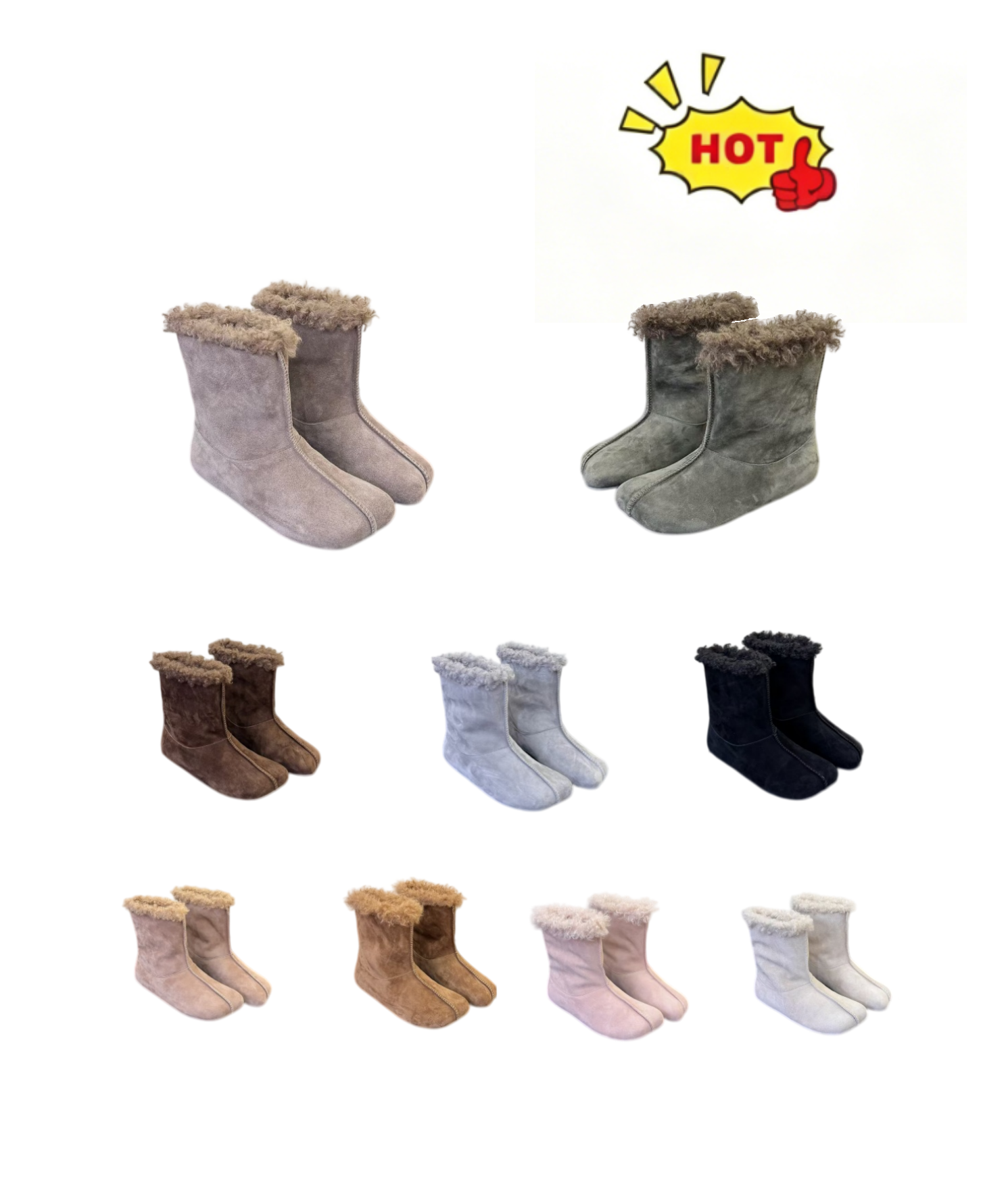 Ankle Boot Designer Luxury Womens Grey Suede Fur Short Winter Casual Snow Outdoor Footwear Quality Comfort Fashion Modern Stylish Trendy Black White