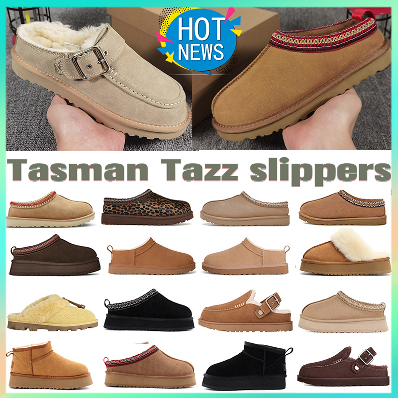 Tasman Slippers Tazz mustard seed fur slides Designer slipper classic ultra mini platform boot Goldenstar Evelina Clog Suede slide men womens sho