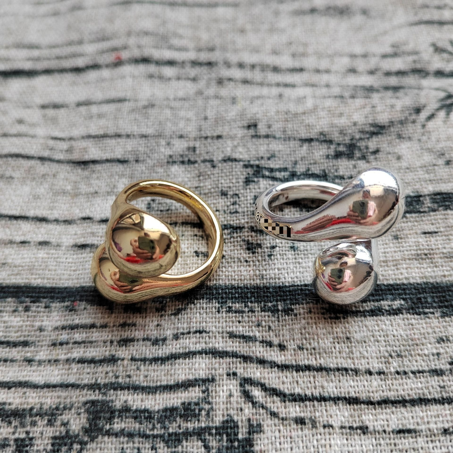 New Geometric Open Ring Minimalist Luxury Statement Ring Spanish Handmade Design Women Men European Fashion Jewelry