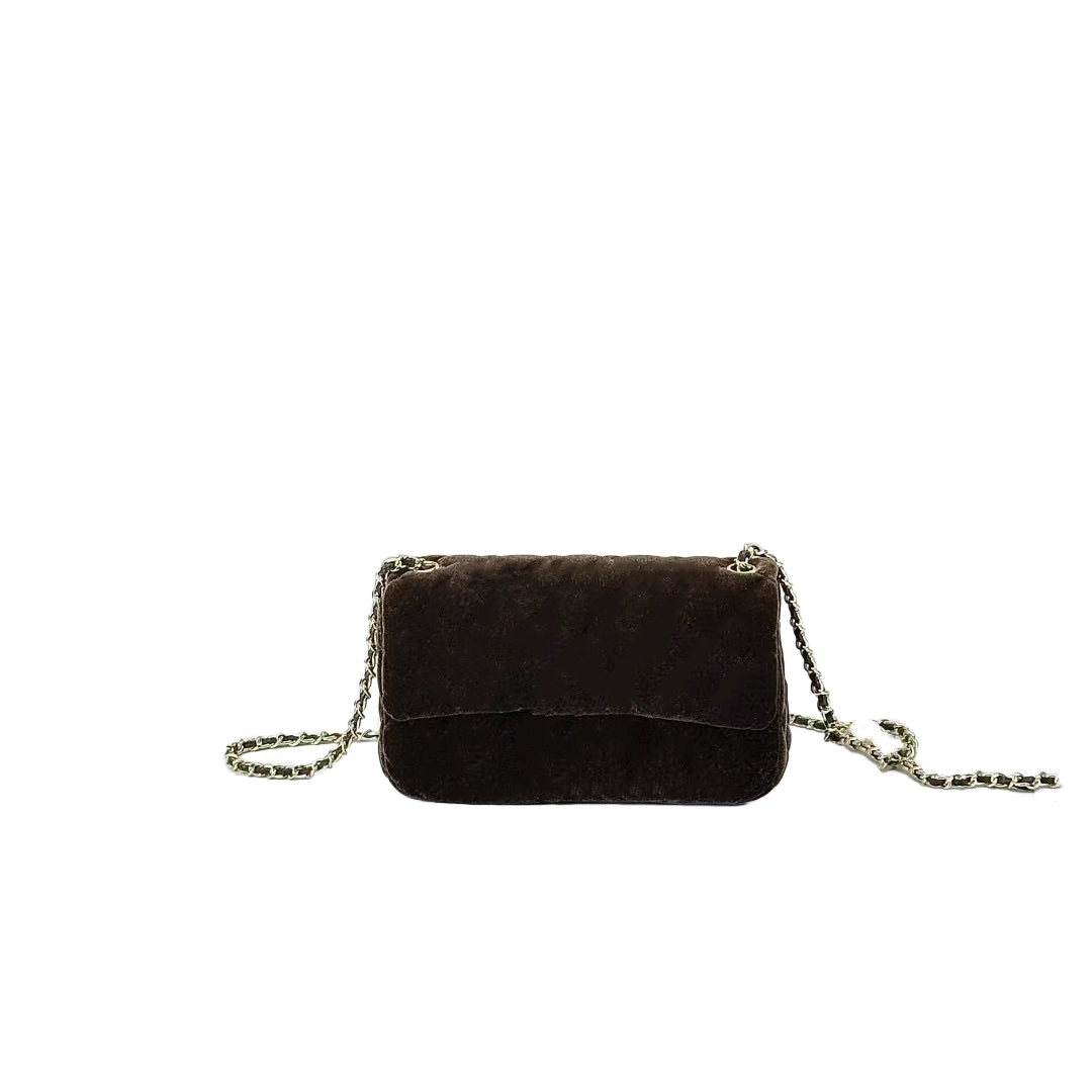 Sac à main de créateur de luxe, sac à bandoulière en tissu velours pour femmes simple et à la mode, sac à main en chaîne classique de luxe.