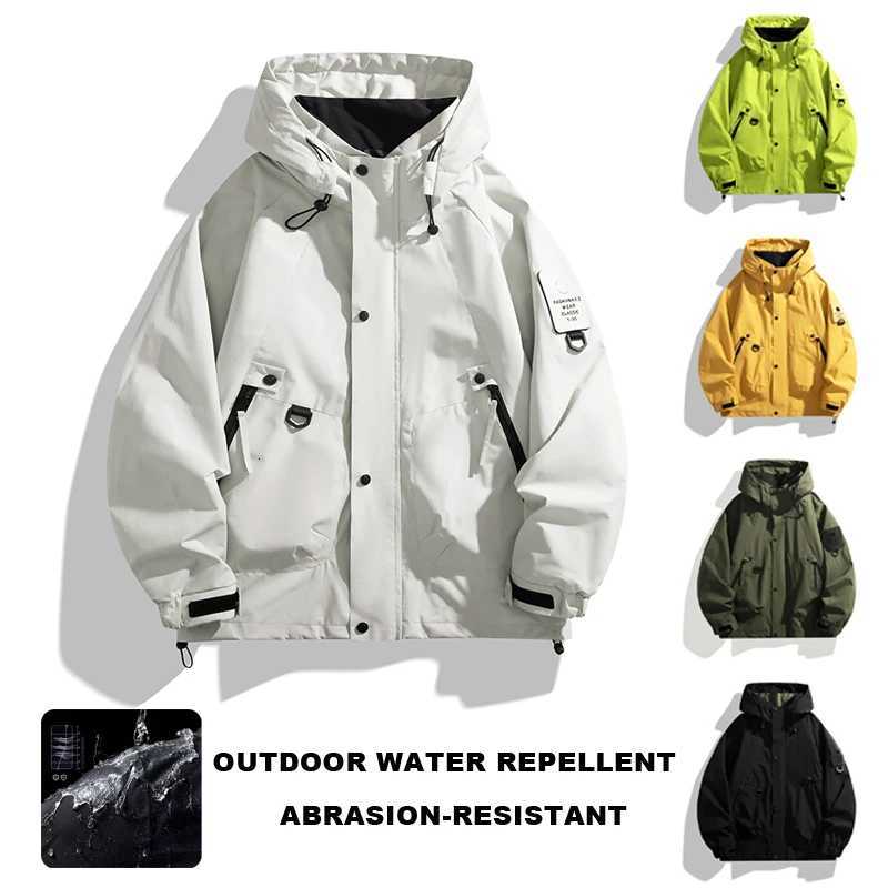 Outdoor Jackets Hoodies Unisex Mountain Style Outdoor Hooded Jacket Windproof Water Repellent Hiking Cycling Fashion Outerwear Q261008