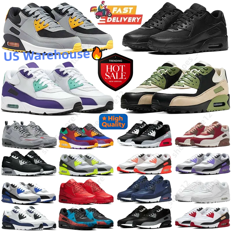 90s Sport Hyper Designer Gum Mens Safety Orange Shoes Triple Outdoors UNC Grape Leather Sneakers Speed Black 90 Royal White Red Surplus Mesh Running