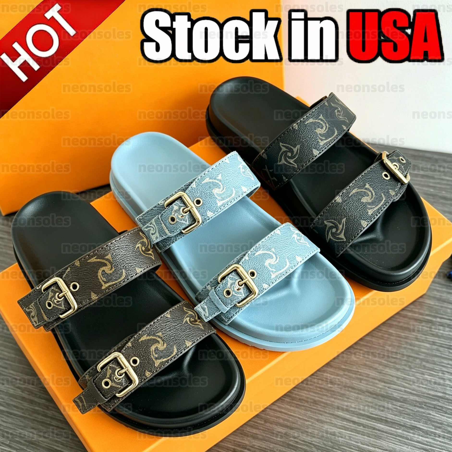designer shoes slide mule sandals designer clogs sandals men and women slippers brown slides sandal summer fats real leather shoes beach 2 adjustabl