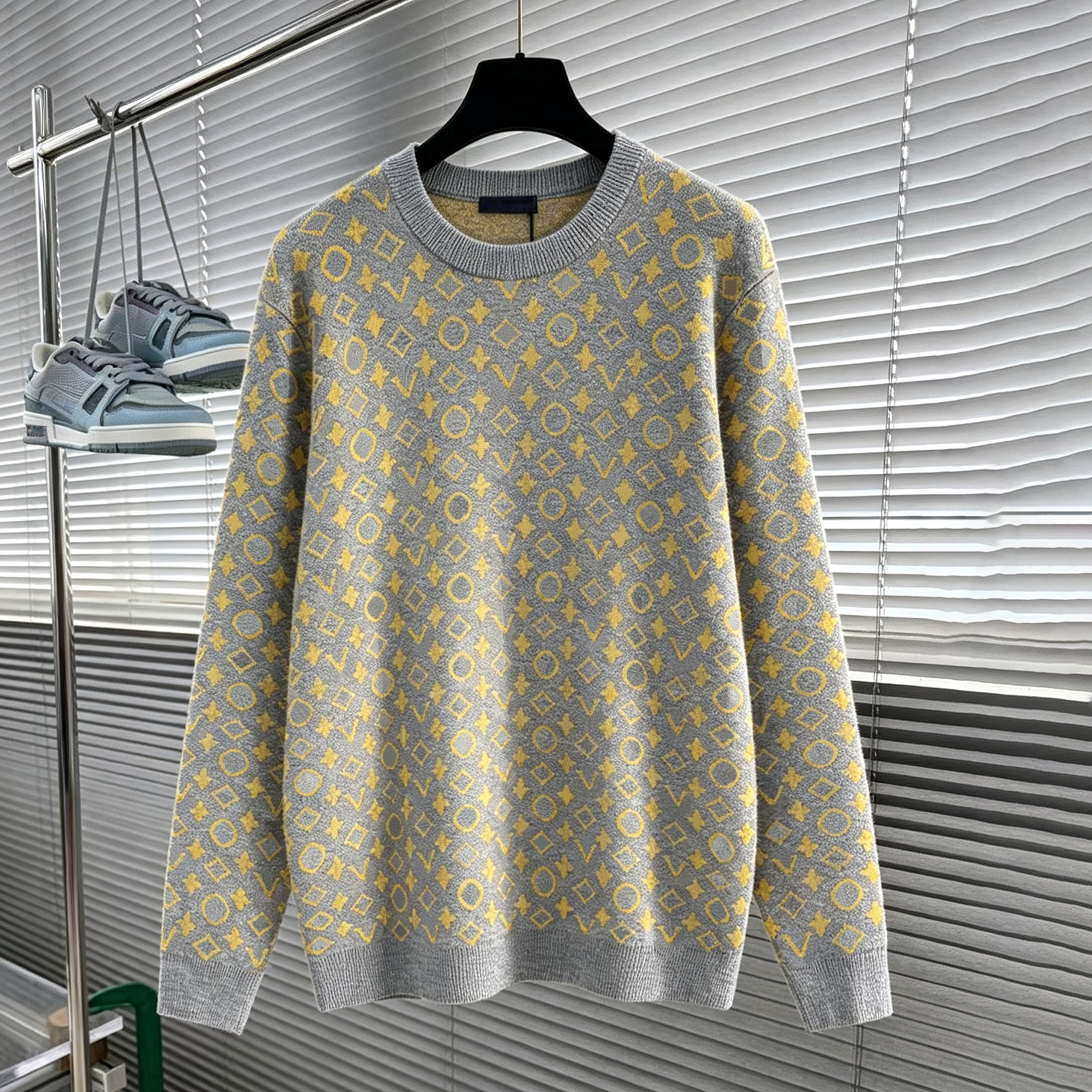 High quality designer men sweater, letter jacquard long sleeved knitted sweaters, fashionable casual pullover, women sweaters