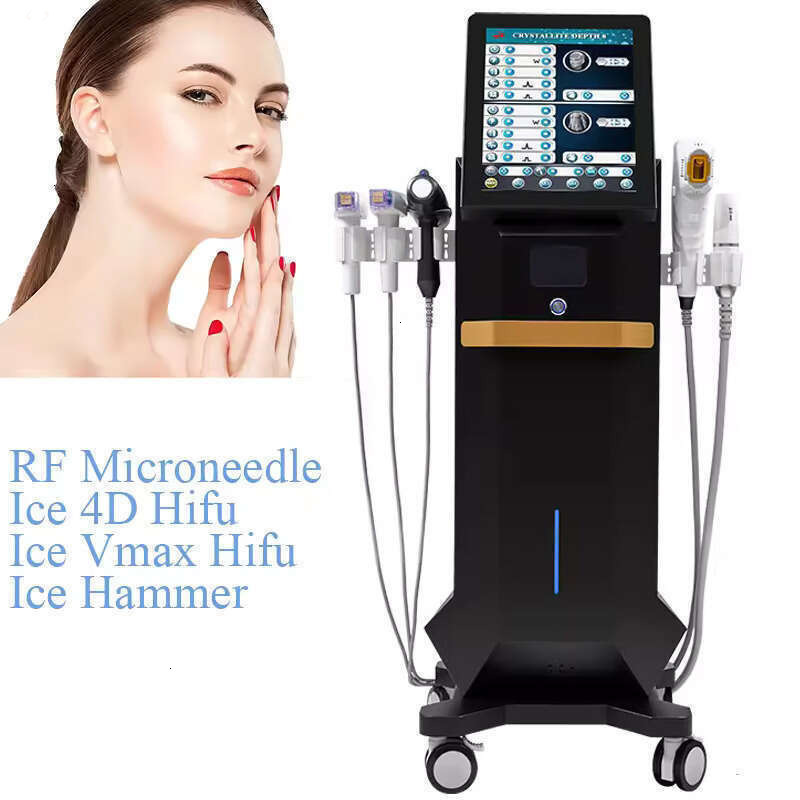 Function Upgrade Microneedle + 12D Ice HIFU Skin Tightening Face Lifting 4 In 1 Anti-Wrinkle Anti-Aging Painless Ice Vmax SMAS Face Contour Beauty d