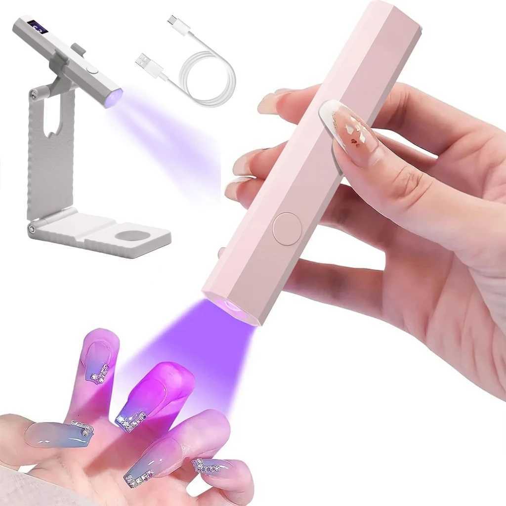Nail Dryers Handheld UV/LED Light for Nails 3W Portable Mini UV Light for Gel Nail 2 Timer Setting LED Nail Lamp Home Use X261008