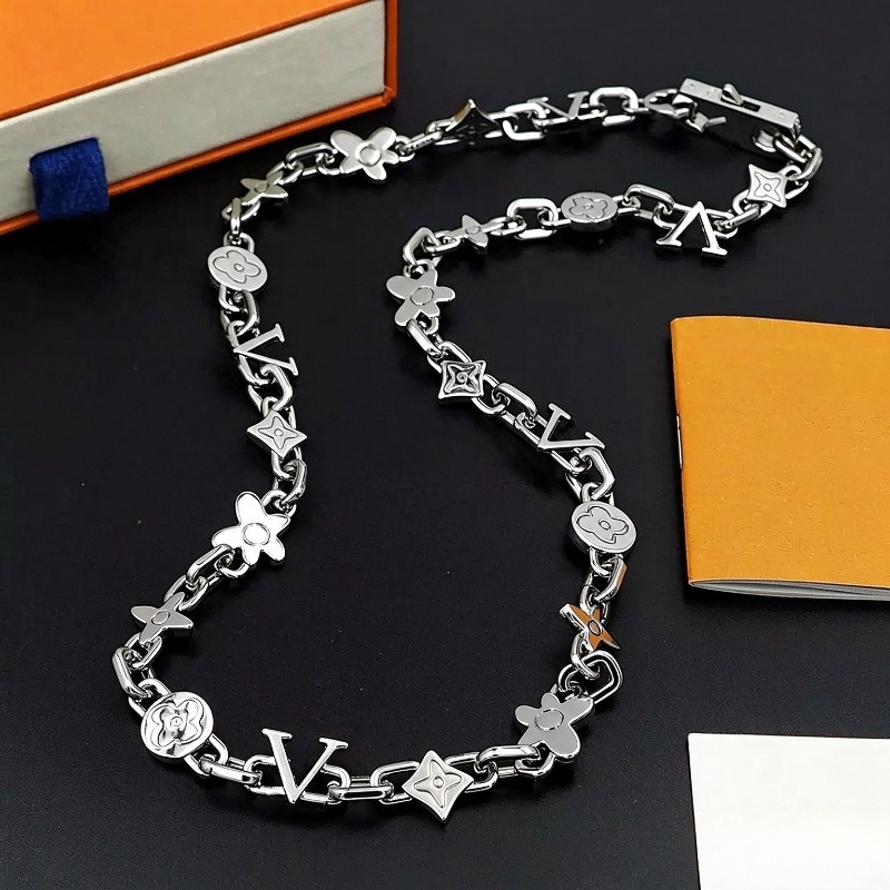 Collier à maillons plaqué or et argent unisexe, collier à breloques de luxe de styliste, chaîne de pull, vêtements de fête quotidiens, bijoux cad