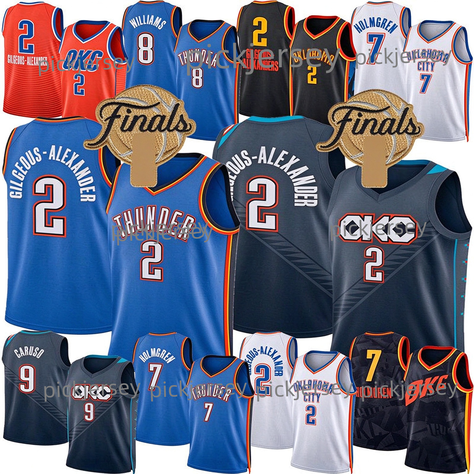Maillot OKC Thunders Maillot de basket-ball Oklahoma Shai Gilgeous-Alexander Chet Holmgren Jalen Williams Alex Caruso Kevin Durant Russell Westbr
