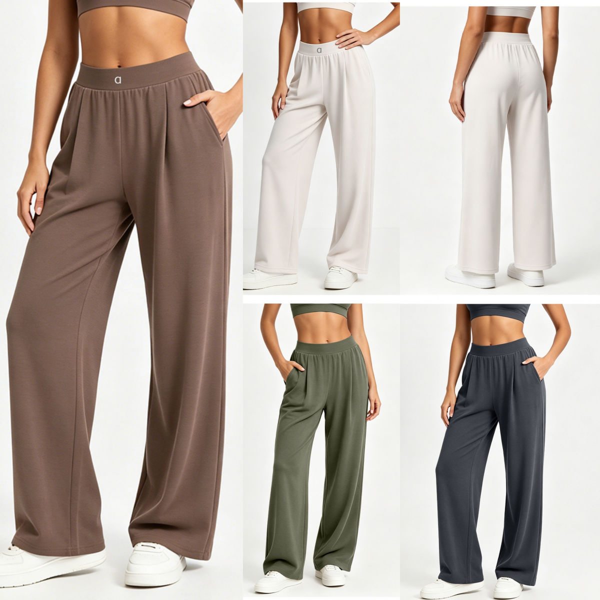 A2584 séchage rapide mode taille haute pantalon à jambes larges loisirs de plein air sport pantalon à jambes larges Fitness Yoga pantalon
