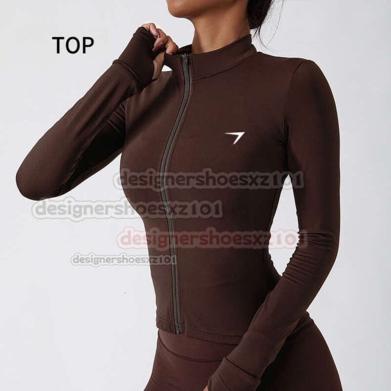 Gyms Sharks Top Designer Clothe Woman Zip Up Jacket Gymsharkset Slim Fit Seamless Yoga Jacket Quick Dry Sun Protection Long Sleeve Fitness Outerwear