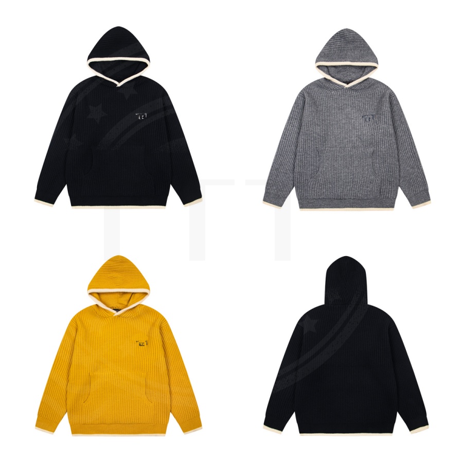 Pull à capuche tricoté pour hommes, coupe ample, tenue quotidienne chaude d'hiver, hauts pour couple