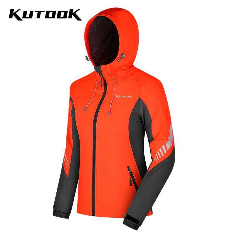 Outdoor Jackets Hoodies KUTOOK Women Hiking Softshell Jackets Waterproof Outdoor Winter Fleece Cycling Raincoat Hooded Mountain Camping Jacket Cloth