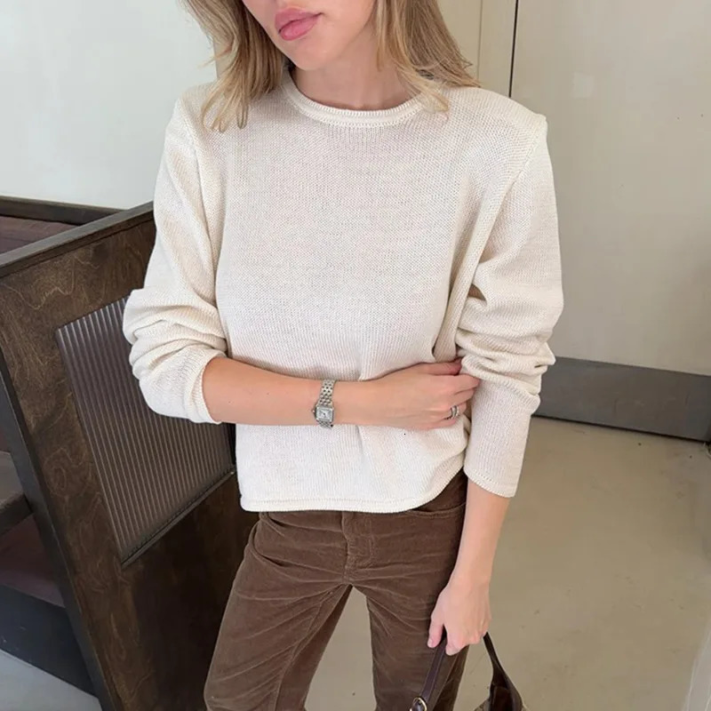 Tuularose Women's Turtleneck Sweater Fashion Button Patchwork Short Sleeve Pullovers Casual Solid Slim Elegant Women's Sweaters 261008