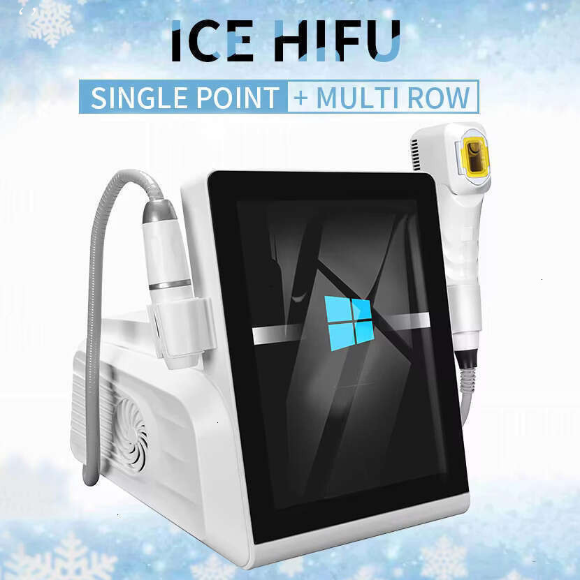 Desktop 2 In 1 Ice HIFU Painless Wrinkle Removal Face Lift 12 Lines Focused Ultrasound Vmax SMAS Fascia Layer Anti-Aging Collagen Remodeling Beauty