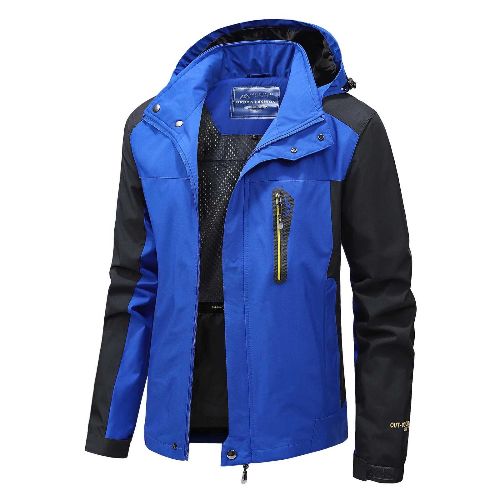Outdoor Jackets Hoodies Men's Waterproof Hiking Jacket Large Size Windproof Windbreaker Camping Hunting Running Trekking Fishing Coat Men Outdo