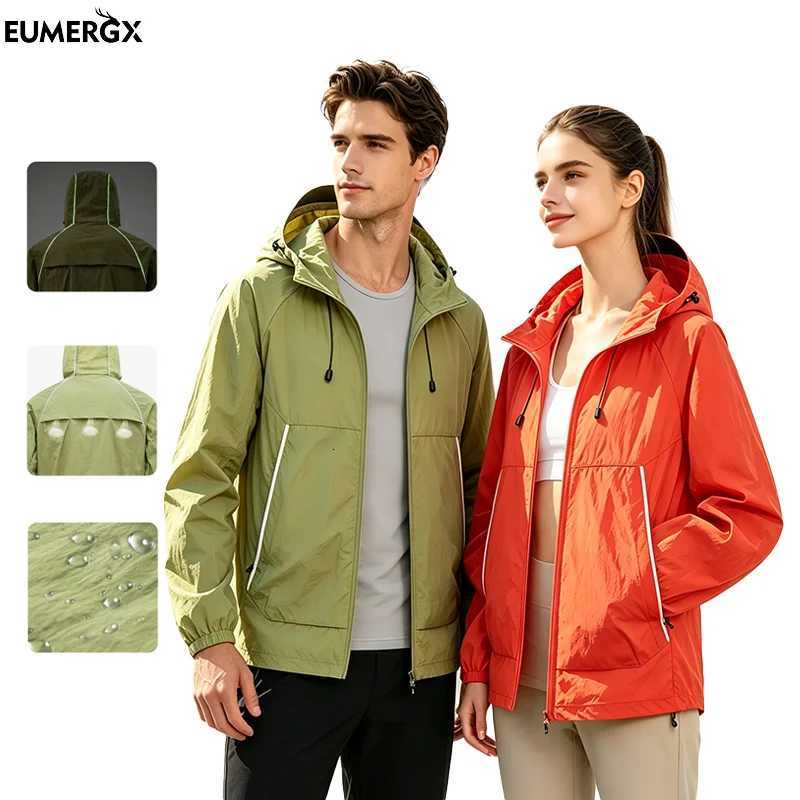 Outdoor Jackets Hoodies EUMERGX Men's Women's Trekking Windbreaker Summer Sun Protection Waterproof Lightweight Jacket Fishing Climbing Hi
