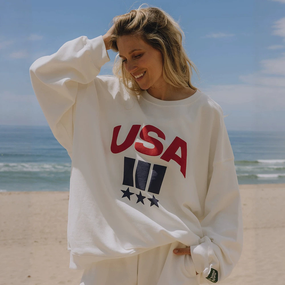 DAILY DRILLS 26FW Nouveau Niche Designer Coton Sweat À Capuche Haute Qualité Lettre USA Puff Imprimer Surdimensionné Femmes Casual Polyvalent Ras