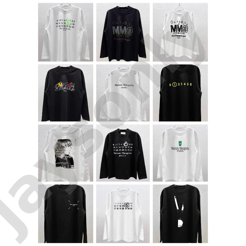 Maison Graphic Print T-shirt à manches longues en coton à col rond T-shirt ample unisexe décontracté haut fin pour les jeunes vêtements de plusie